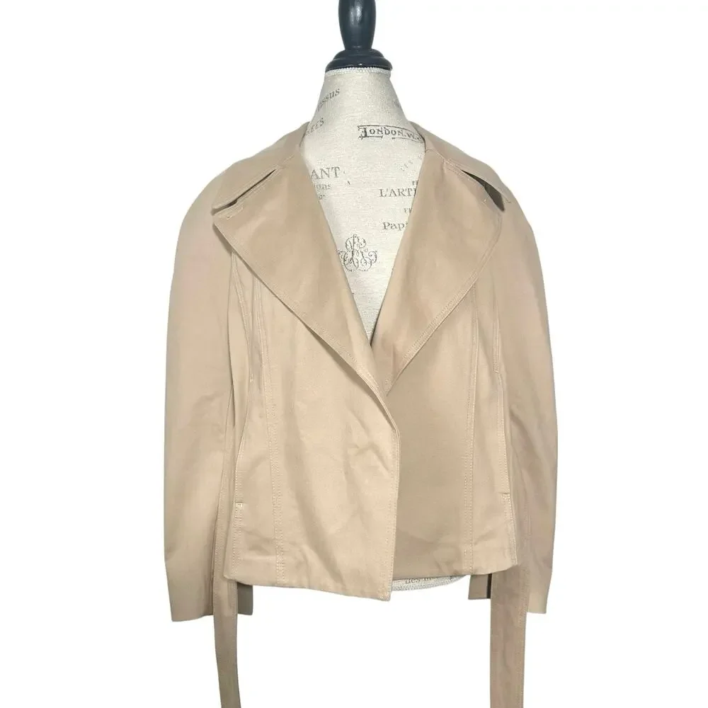 Banana Republic | Women | Beige Chic Cape Back Belted Short Trench Coat | Small - Picture 5 of 16